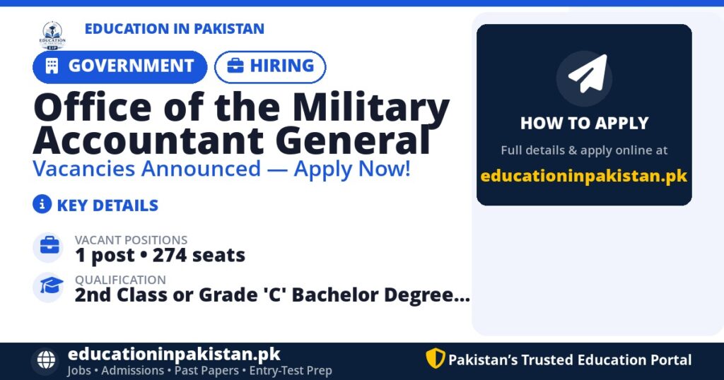 Office of the Military Accountant General jobs 2026