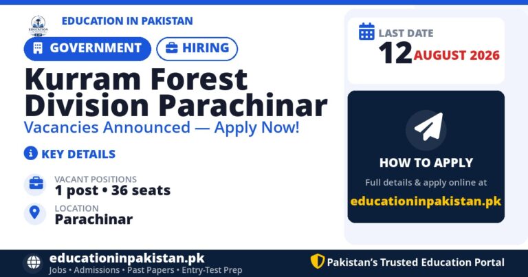 Forest Guard Jobs 2026 Kurram Forest Division Parachinar