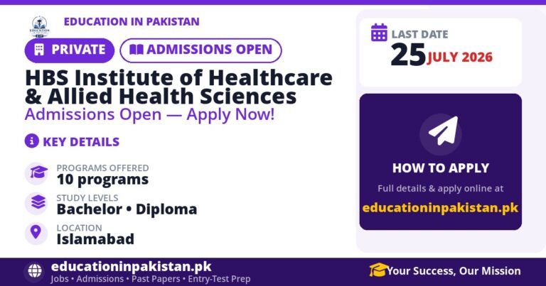 HBS Institute Islamabad Admissions 2026