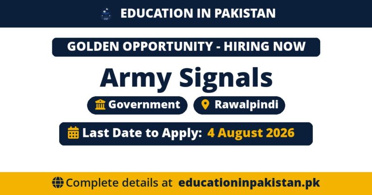 Army Signals Rawalpindi Jobs 2026 Mess Waiter