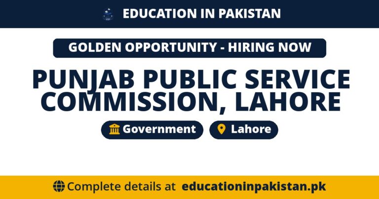 PPSC Jobs 2026 Advertisement 07 Lahore Punjab